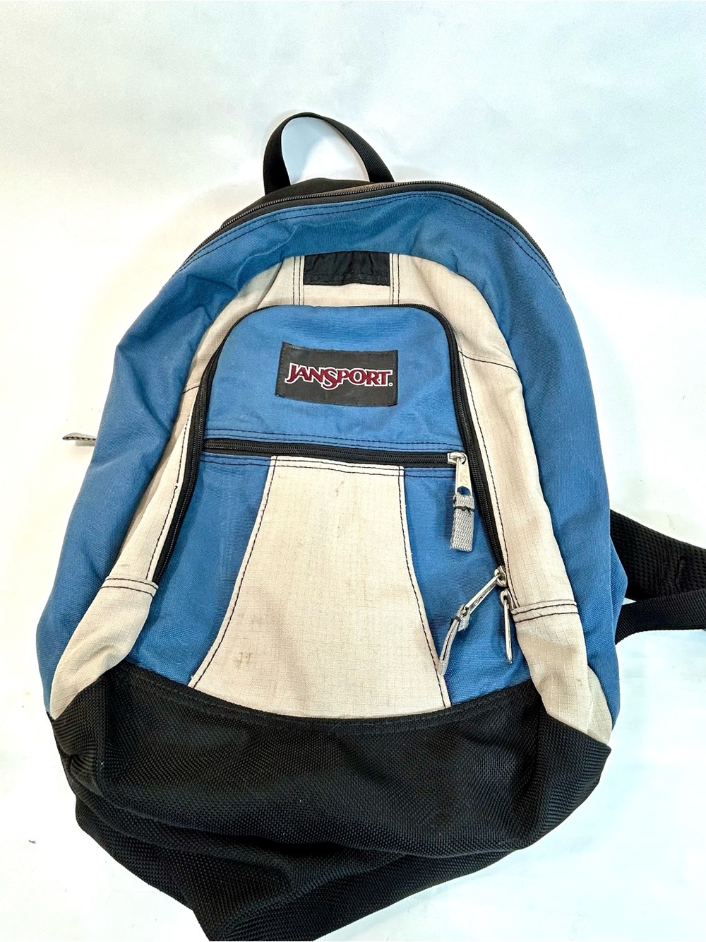 Vintage Y2K Jansport Airlift Backpack in Blue/Grey/Black, Gel Padded Straps - Picture 8 of 13